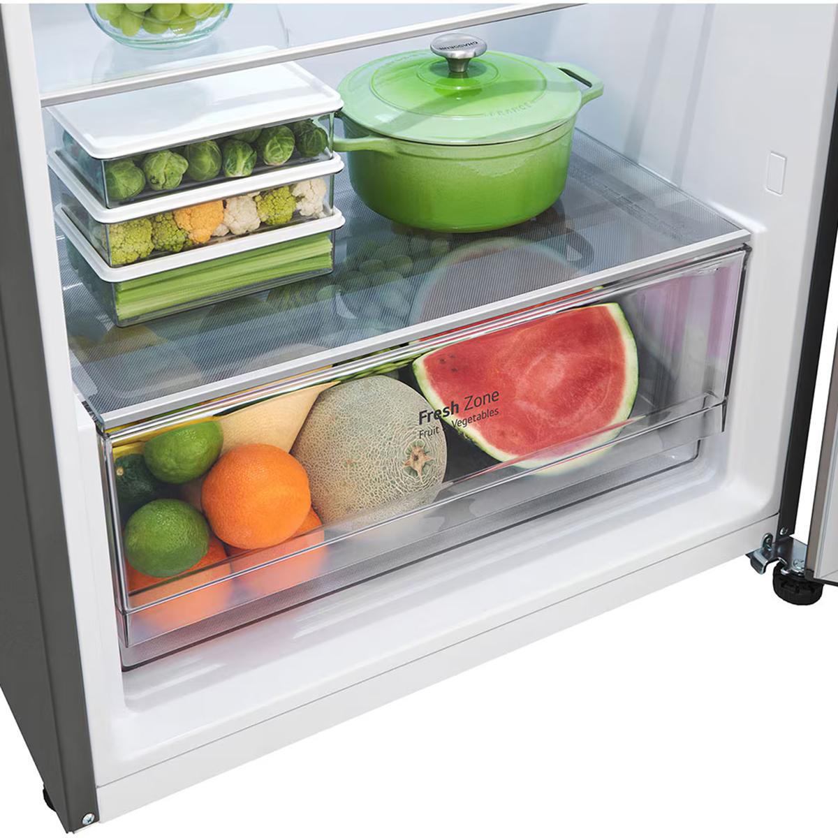 Heladera Top Freezer 395L LG Smart Inverter VT40MPY Thinq Plata